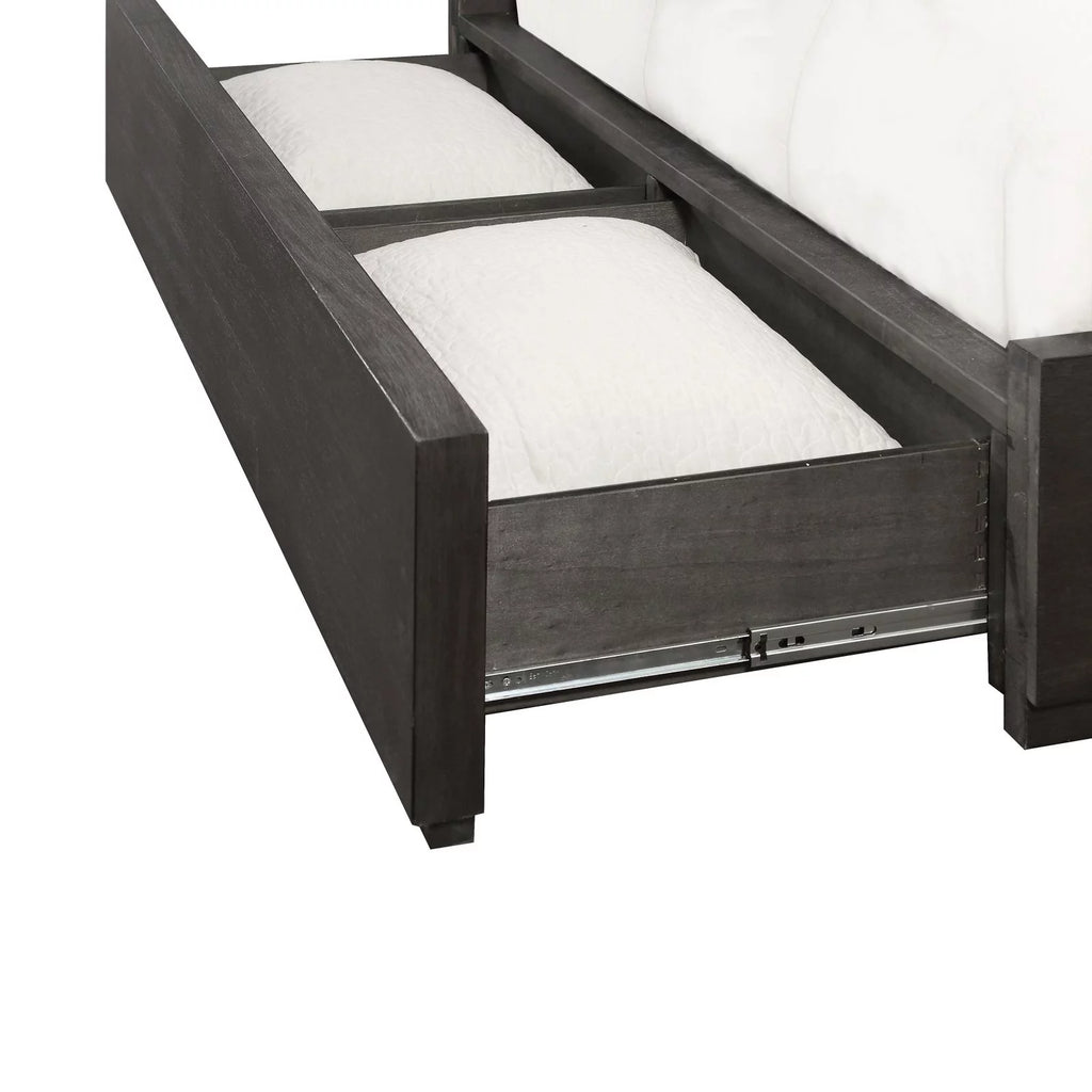 King Tufted Storage Panel Bed Y477