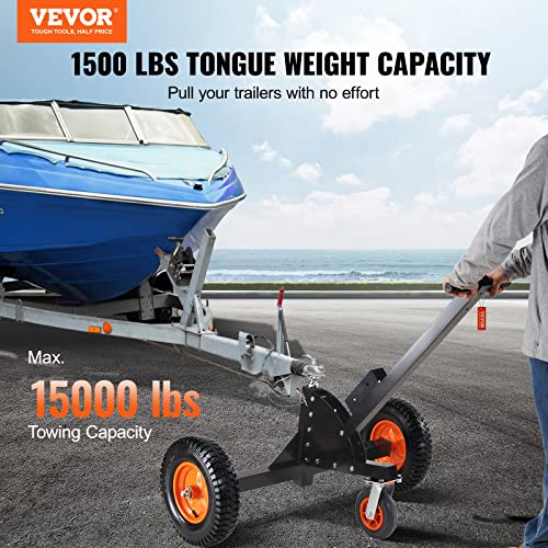 Adjustable Trailer Dolly with 1-7/8'' Hitch Ball & 10'' Solid Tires, 16''-24'' Adjustable Height, 600lbs Tongue Weight Capacity F3554