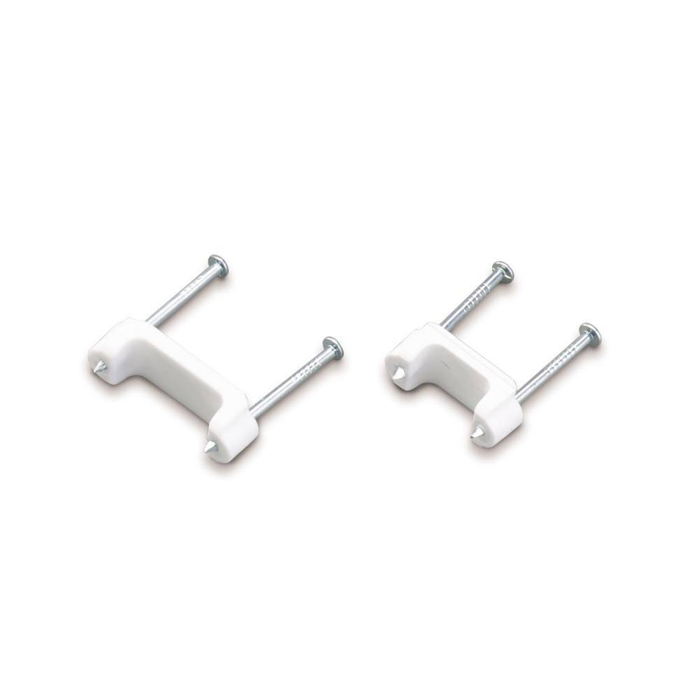 1/2 in. Plastic Staple 100-Pack Case of 10 White M9387