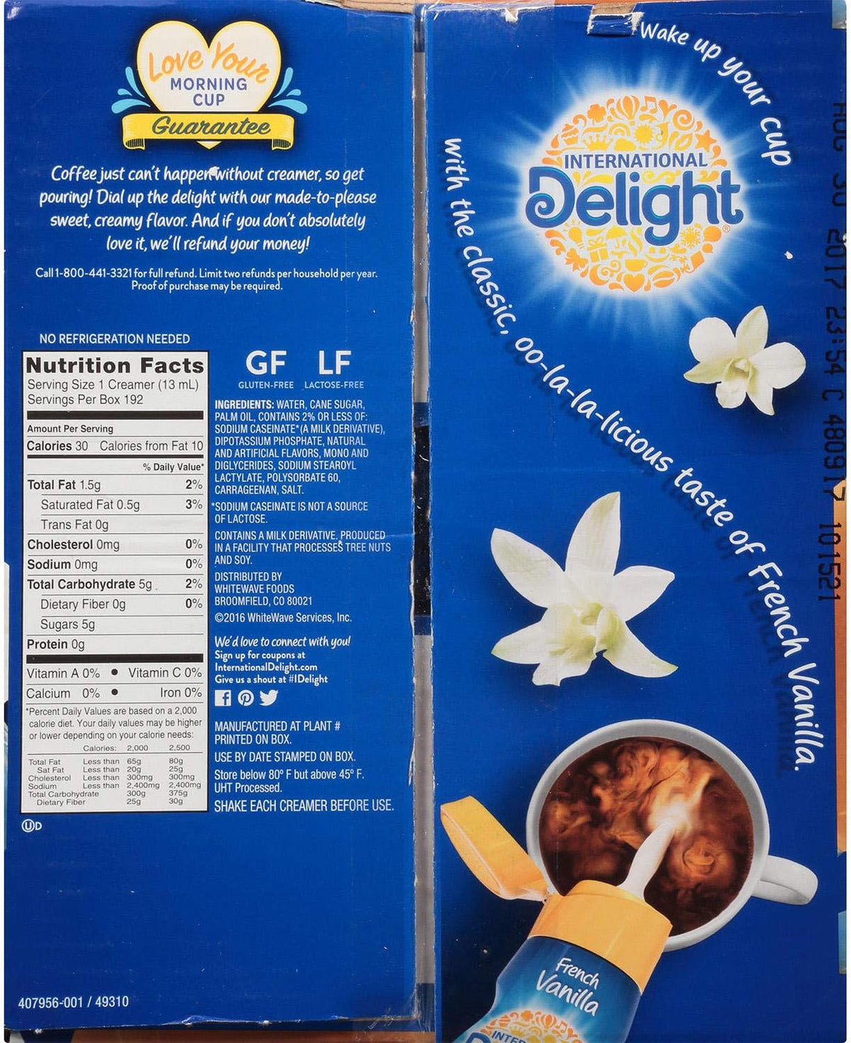 192 Count Single-Serve Coffee Creamers U862