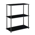 Black 3-Shelf Glass Bookcase Q3802