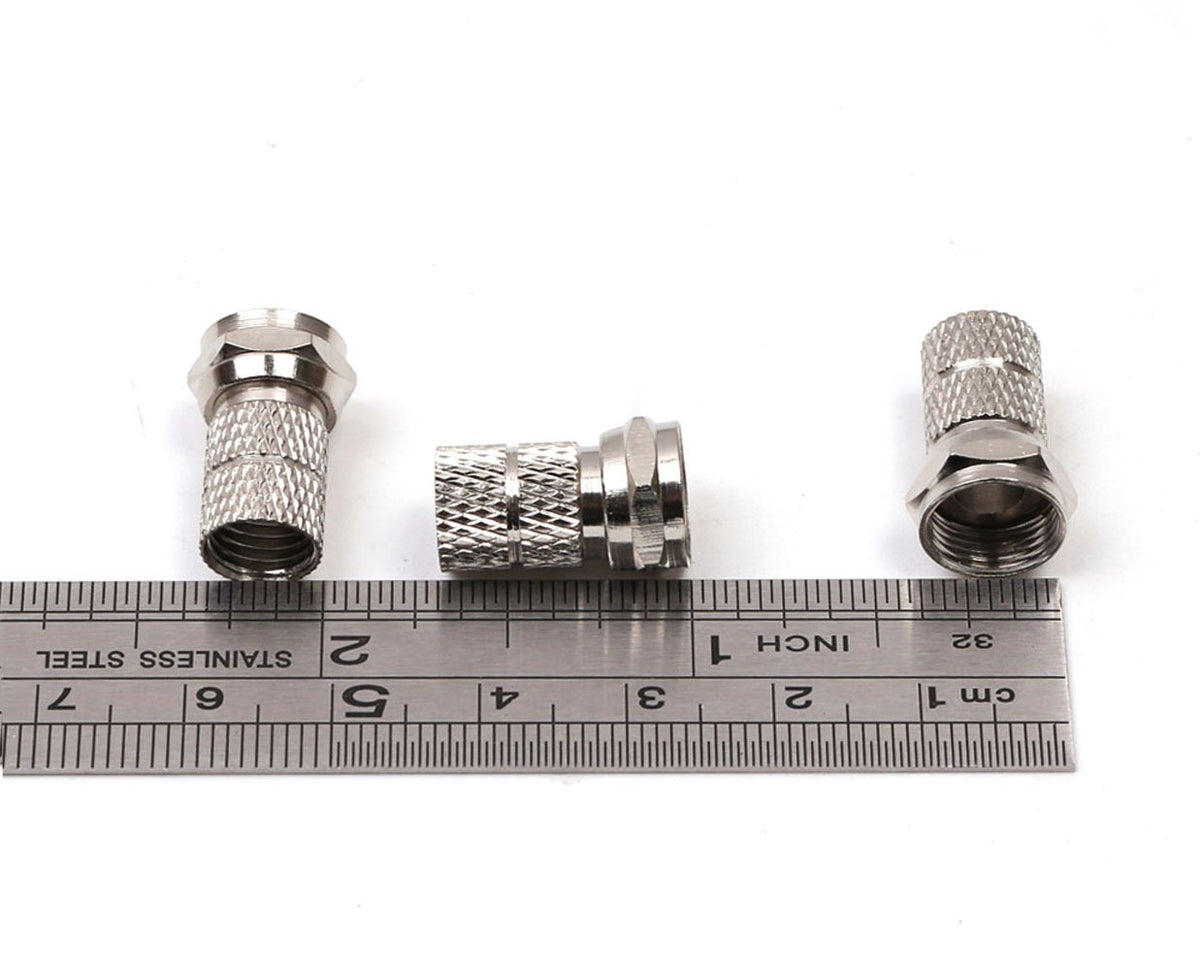 RG6 F-Type Twist-On Coaxial Cable Connector 6PCS Silver W69627