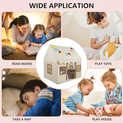 Kids Play Tent with Floor, Star Light, Large Playhouse, Castle Play Tent S712403