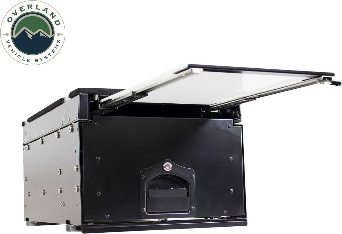 Black Powder Coat Cargo Box With Slide Out Drawer & Working Station M8068