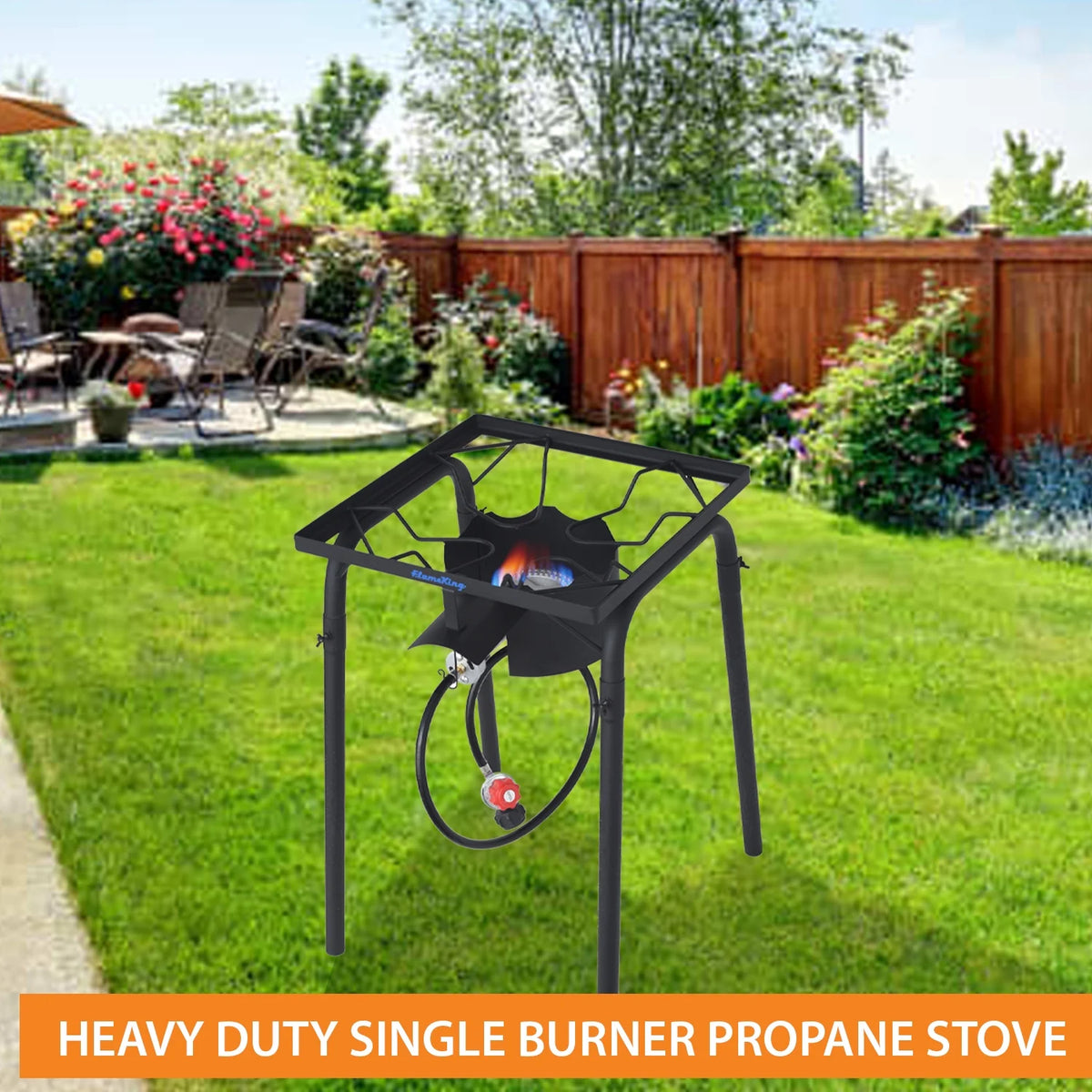 100,000 BTU LP Gas Outdoor Stove Burner with Regulator Hose G9302