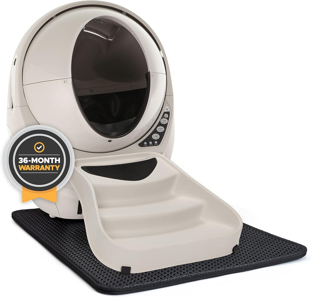 Self-Cleaning Cat Litter Box with Mat, Fence & Ramp I11277