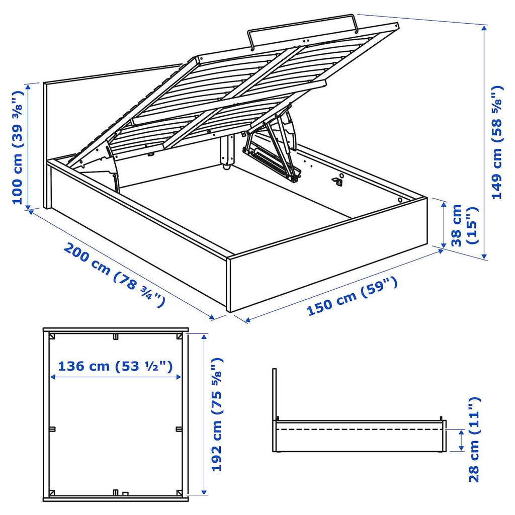 White Full/Double Storage Bed F826539