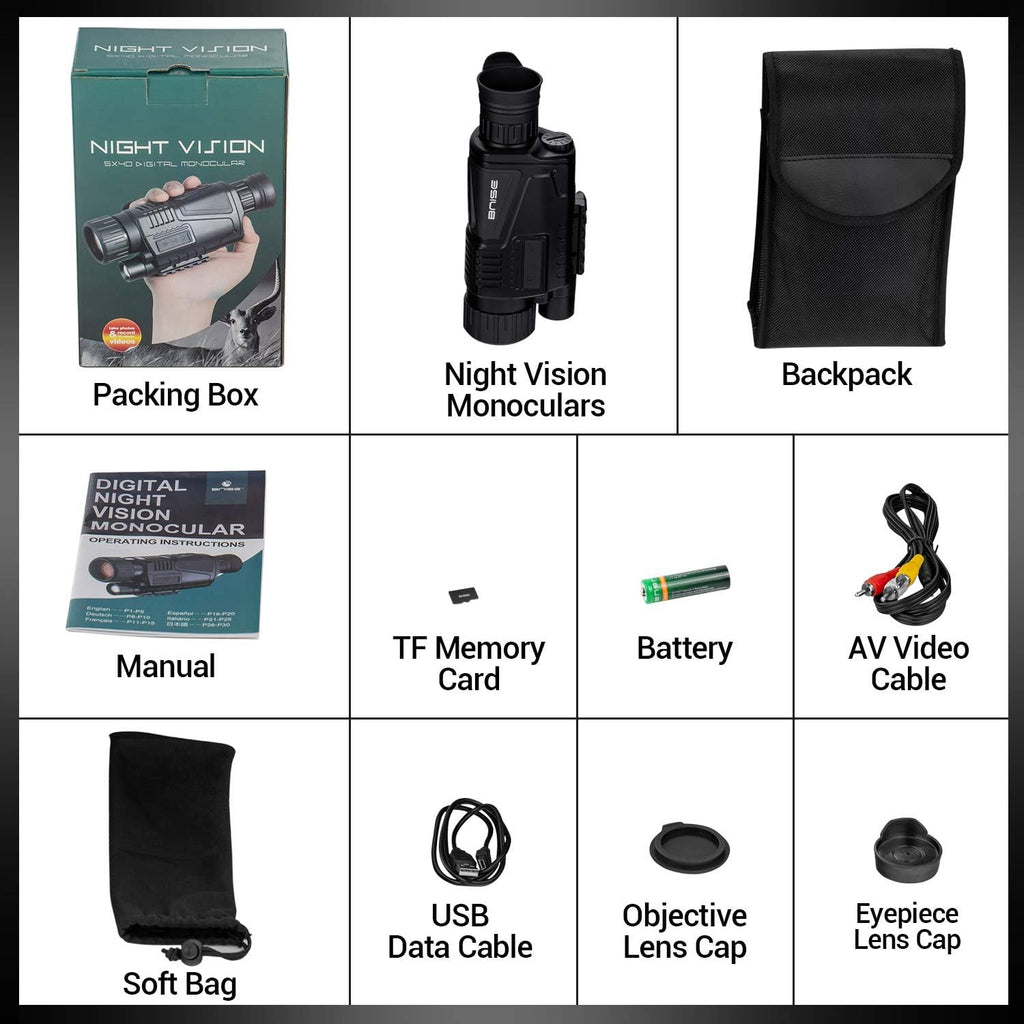 Digital Night Vision Monocular Infrared Camera 8X40 HD E115