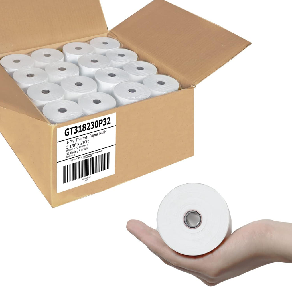 Thermal Paper Receipt Rolls 3 1/8 x 230 ft 32 Rolls Q524064