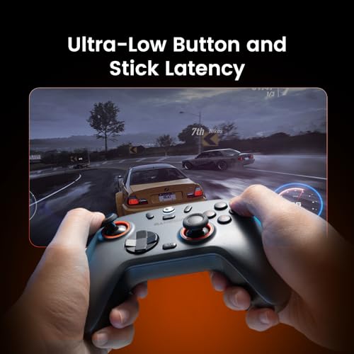 Wireless PC Controller with Hall Effect Joysticks & Triggers, 2.4G & Wired, Remappable Buttons (White) W1389