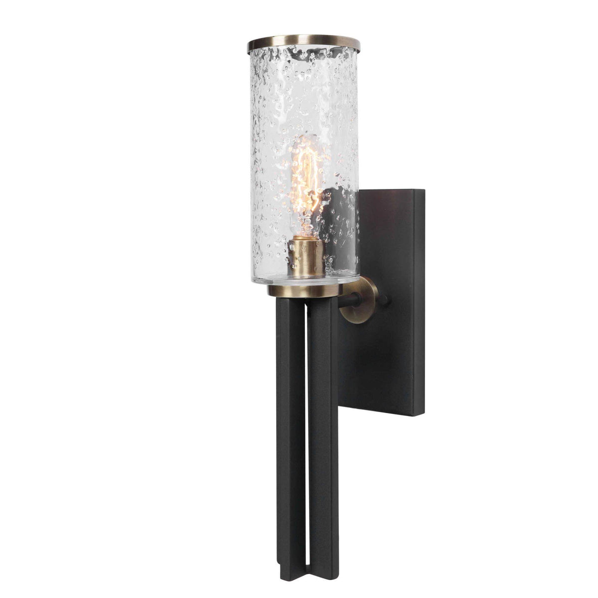 Clear and Black Antique Candle Holder Sconce F624