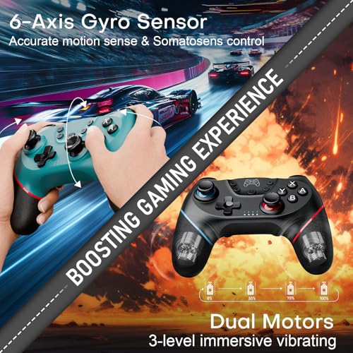 2 Pack Wireless Pro Controller for Switch 2/Lite/OLED with Hall Effect S8126