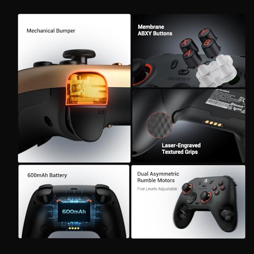 Wireless PC Controller with Hall Effect Joysticks & Triggers, 2.4G & Wired, Remappable Buttons (White) W1389