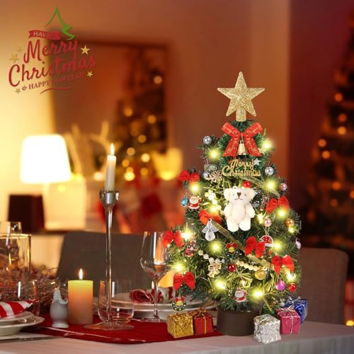 12 Inch Mini Artificial Christmas Tree with Light Y44818