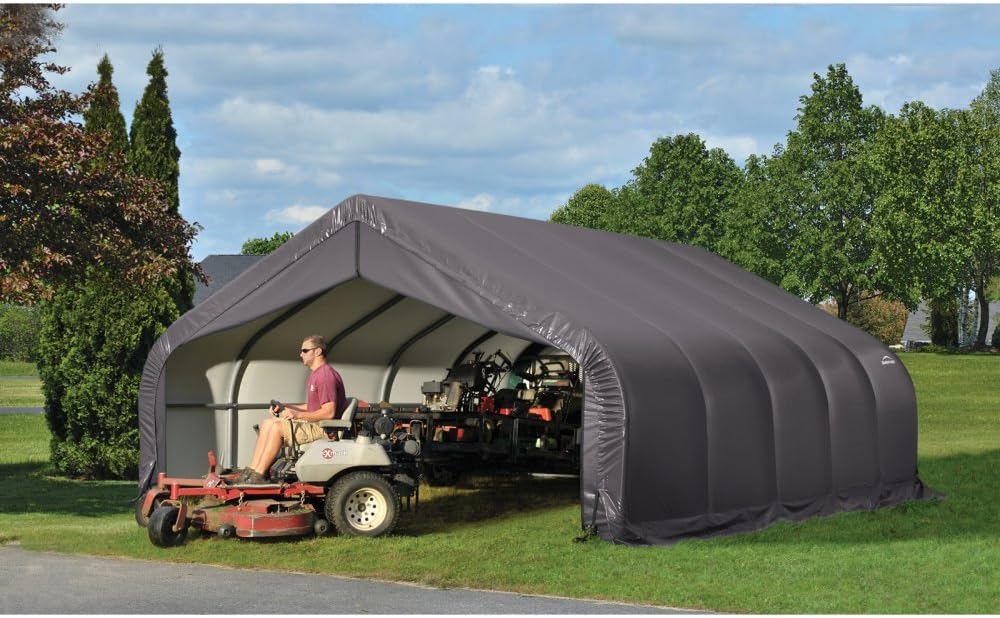 Grey 18'x28'x12' Peak Style Shelter G2164