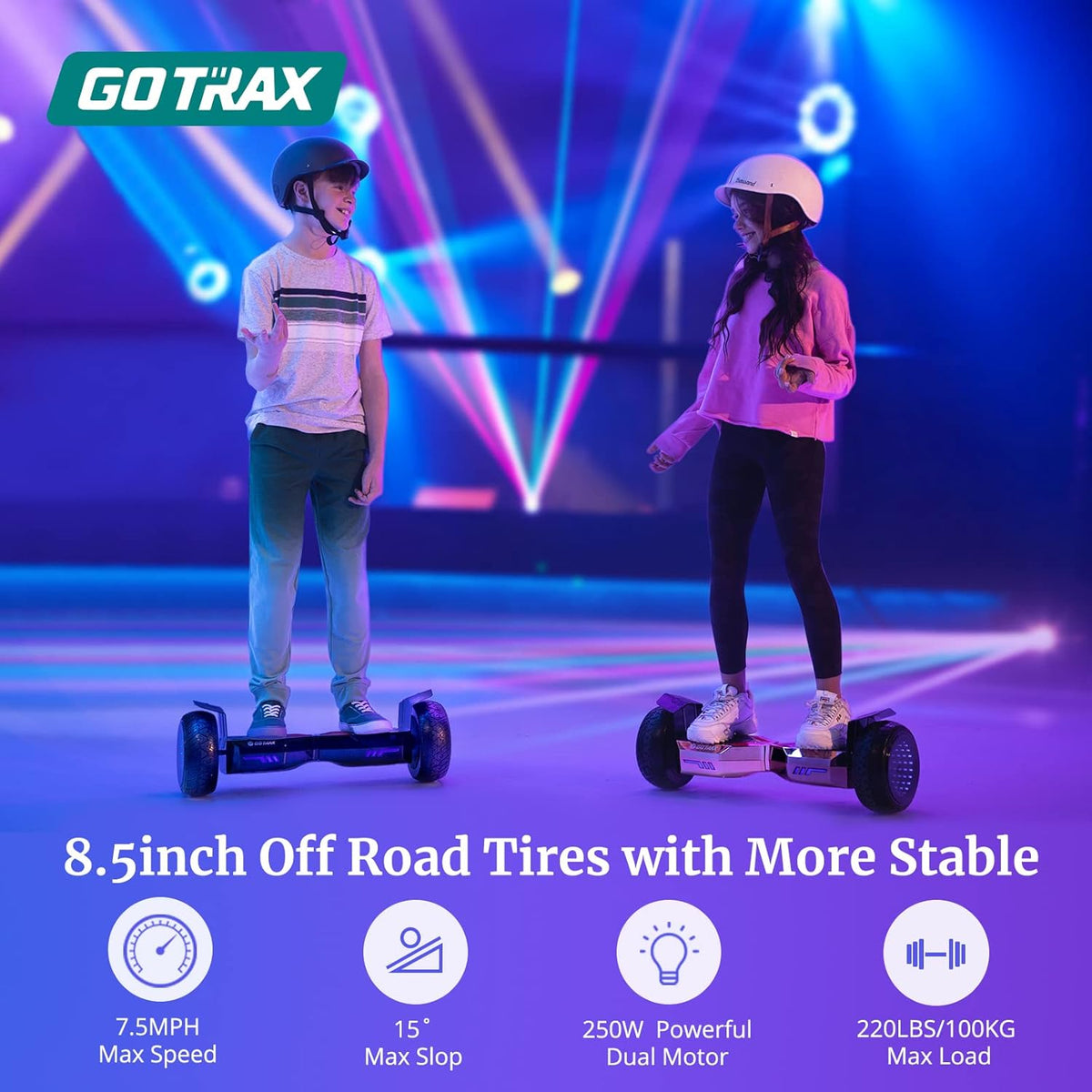 8.5" Offroad Tires Hoverboard Bundle with Music Speaker and Go Kart Attachment U65388