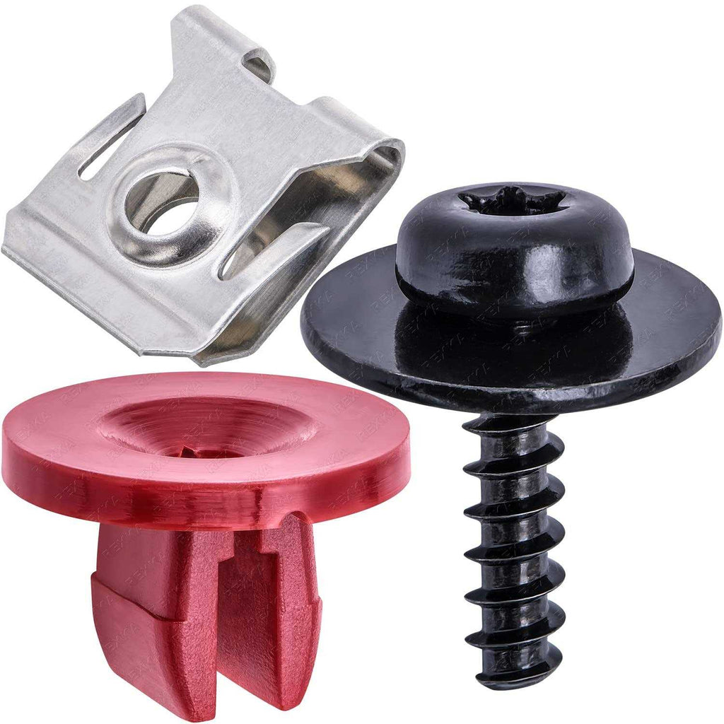 10 Sets T30 Engine Splash Shield Guard Screws Bolt Nut Clip Kit U9901
