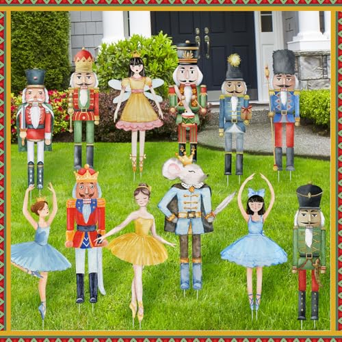 12 Pcs Christmas Nutcracker Yard Signs with Stakes L3496