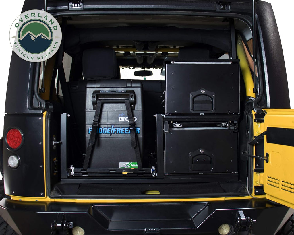Black Powder Coat Cargo Box With Slide Out Drawer & Working Station M8068