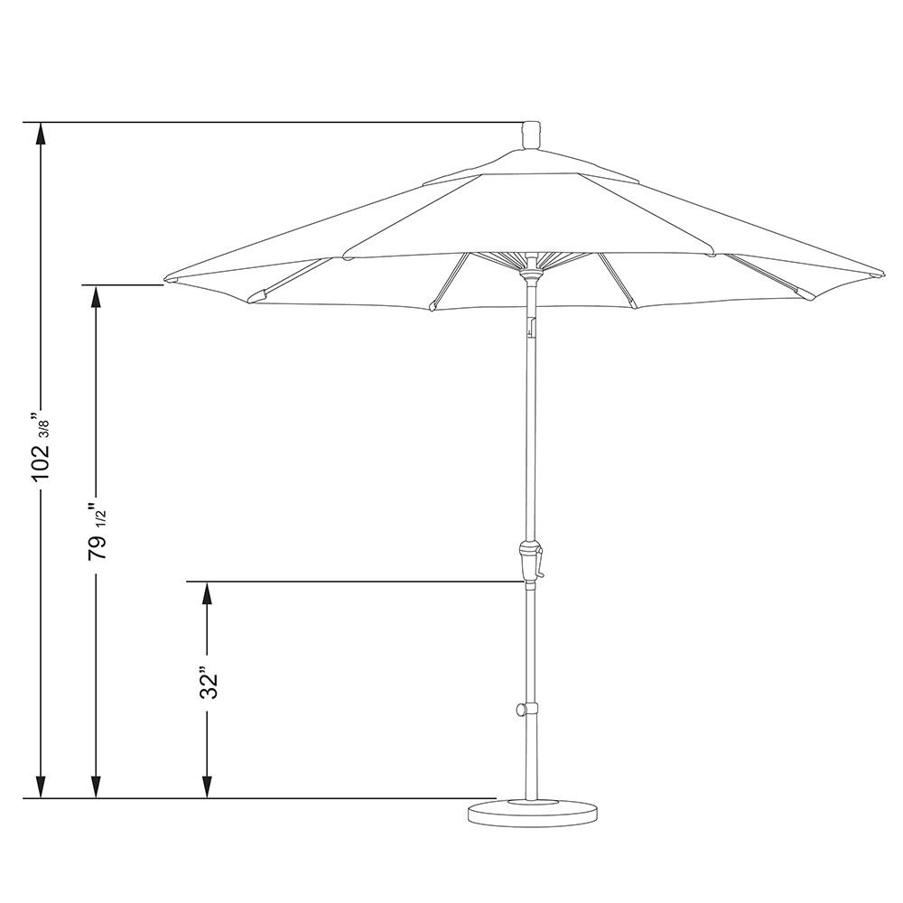 9 ft. Aluminum Auto Tilt Patio Umbrella N1924