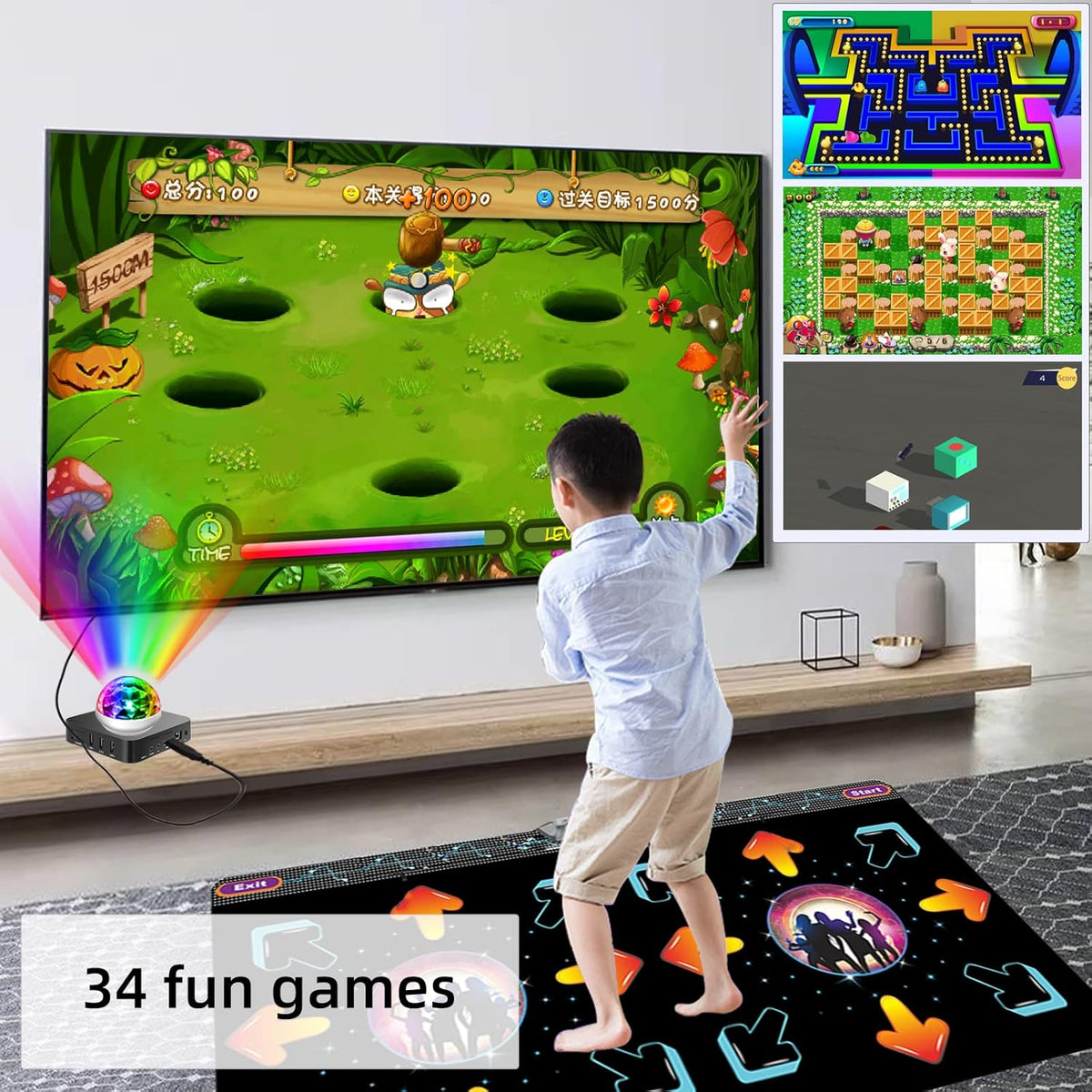 Double Dance Mat with 2.4G Wireless Handle C168