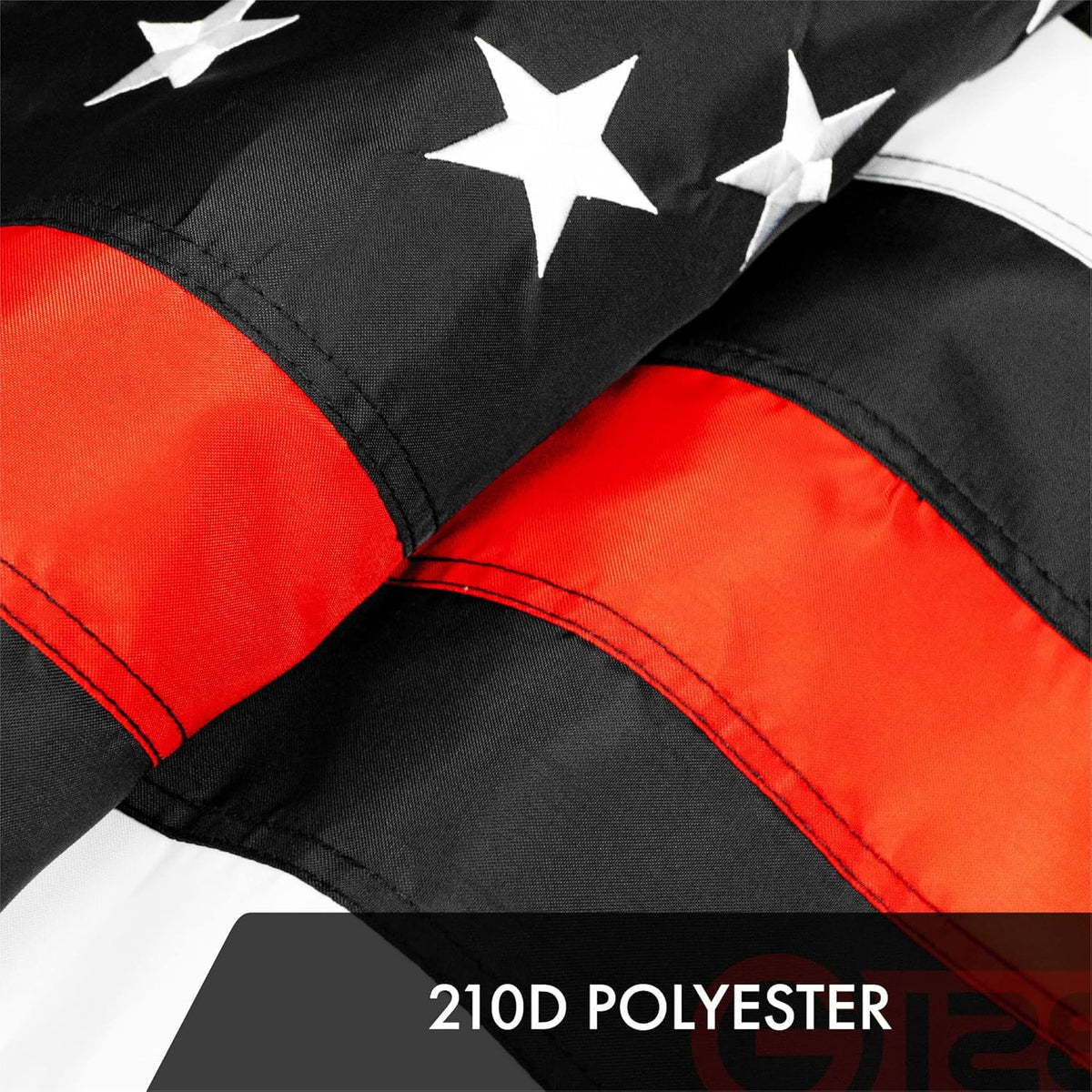 Thin Red Line Embroidered American Flag 2X3 FT W880670