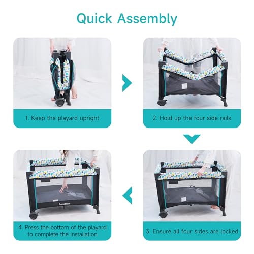 Portable Baby Playpen with Detachable Bassinet and Changing Table S923