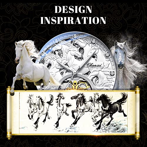 Gold Luxury Tourbillon Watch Tiger Carved Moon Phase Self-Winding Mechanical Automatic Retro Tattoo Skeleton Large Dial Leather Belt Wristwatch I260