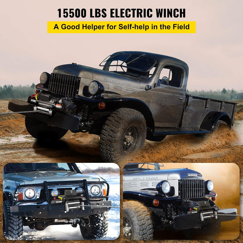 15500lb 12V Electric Winch with Wireless Remote Control R731