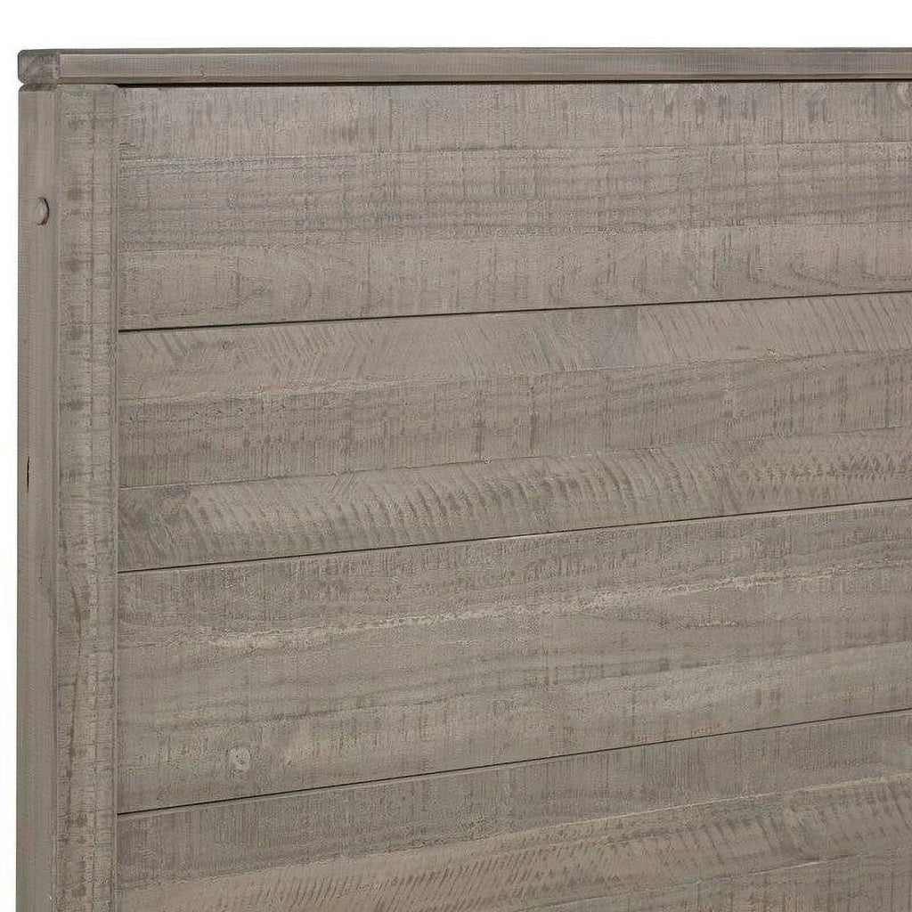 Grey Queen Solid Wooden Platform Bed Frame with Headboard G374319
