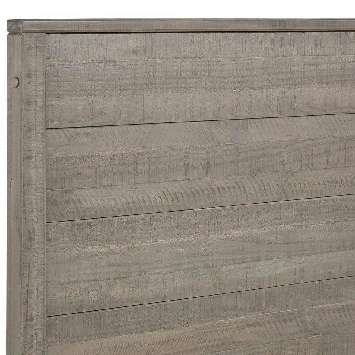Grey Queen Solid Wooden Platform Bed Frame with Headboard G374319