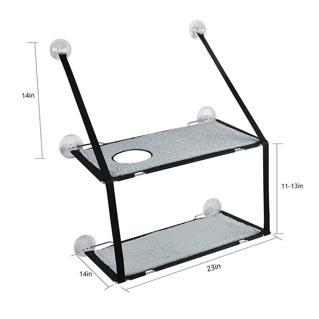 Cat Window Perch Cat Hammock 2 Layers Bed Up to 55lb Soft Mats Stable Metal Frames W561621