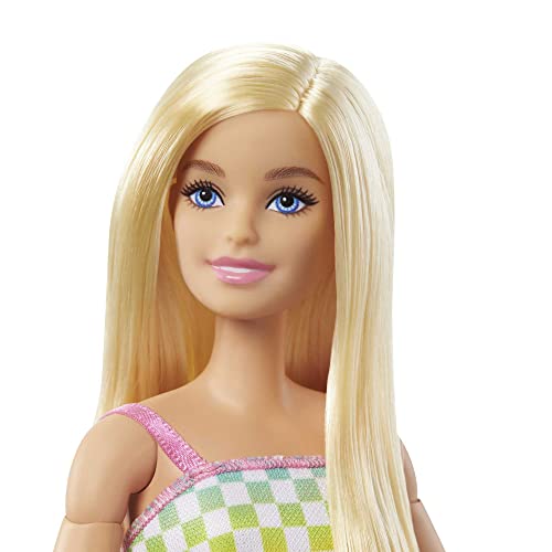 Wheelchair & Ramp Doll with Wavy Blonde Hair & Tropical-Print Outfit E27464