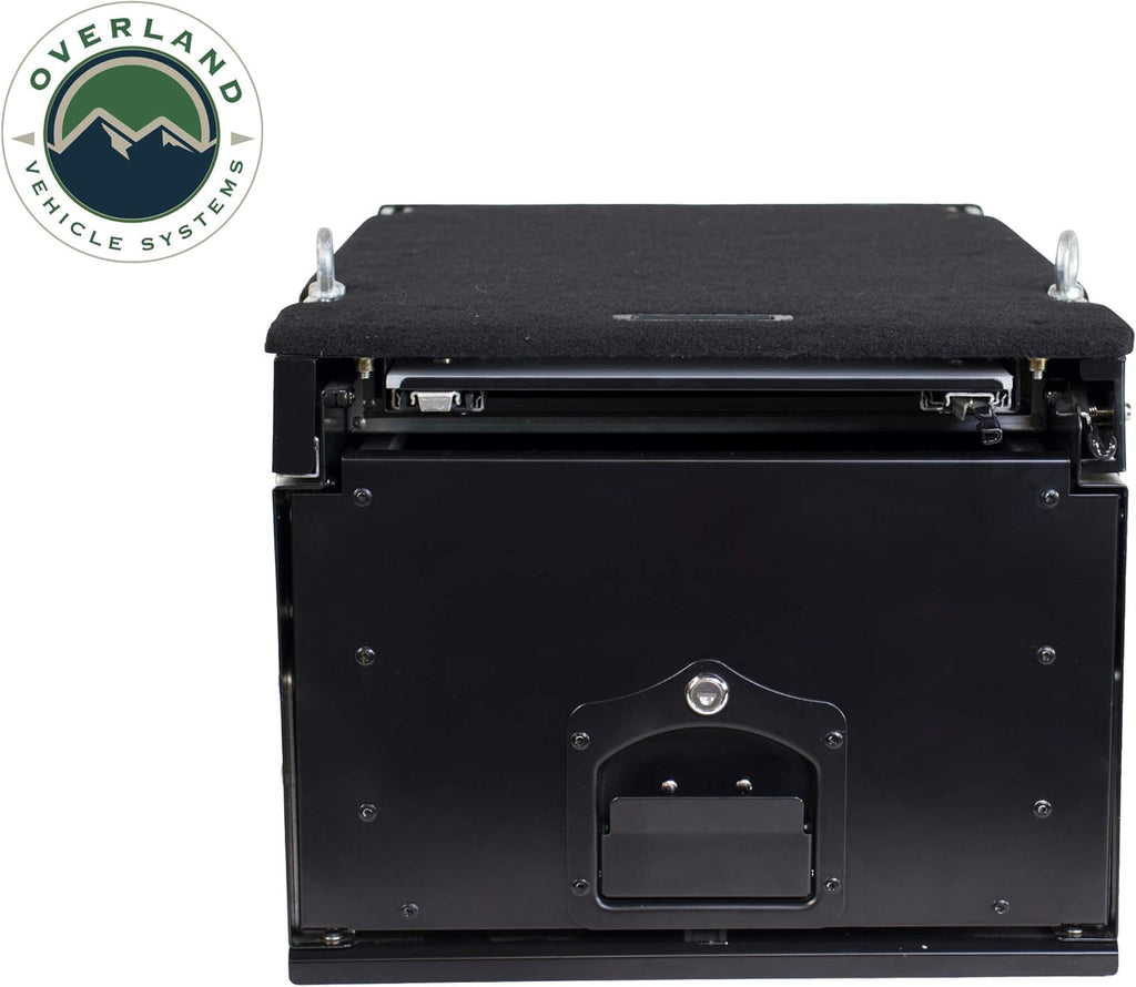 Black Powder Coat Cargo Box With Slide Out Drawer & Working Station M8068