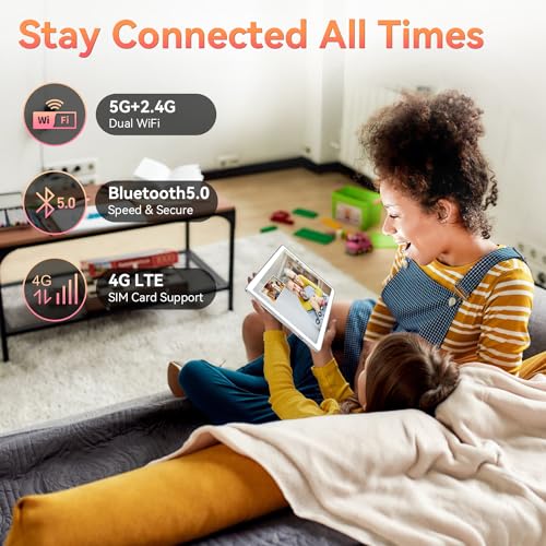 Android 14 Tablet, Octa-Core 5G WiFi, 128GB ROM 14GB RAM, 1TB Expand, 13MP+8MP Dual Camera I5965