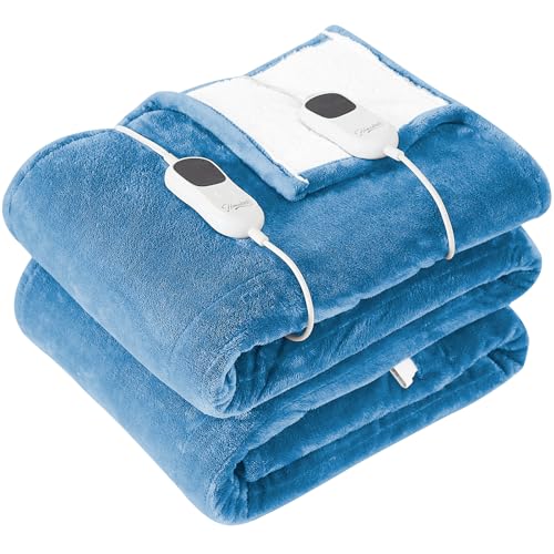 50"x60" Flannel Sherpa Electric Heated Blanket Throw U8893