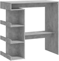 Concrete Gray Bar Table with Storage Rack A997347