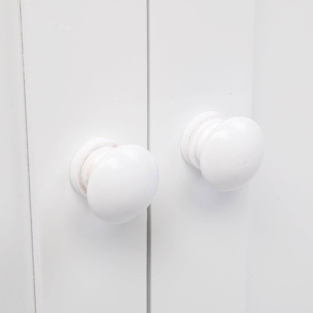 White Glossy Double Door Bathroom Storage Cabinet F389