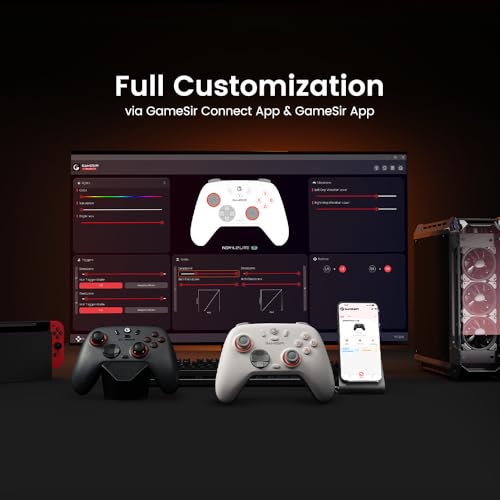 Wireless PC Controller with Hall Effect Joysticks & Triggers, 2.4G & Wired, Remappable Buttons (White) W1389