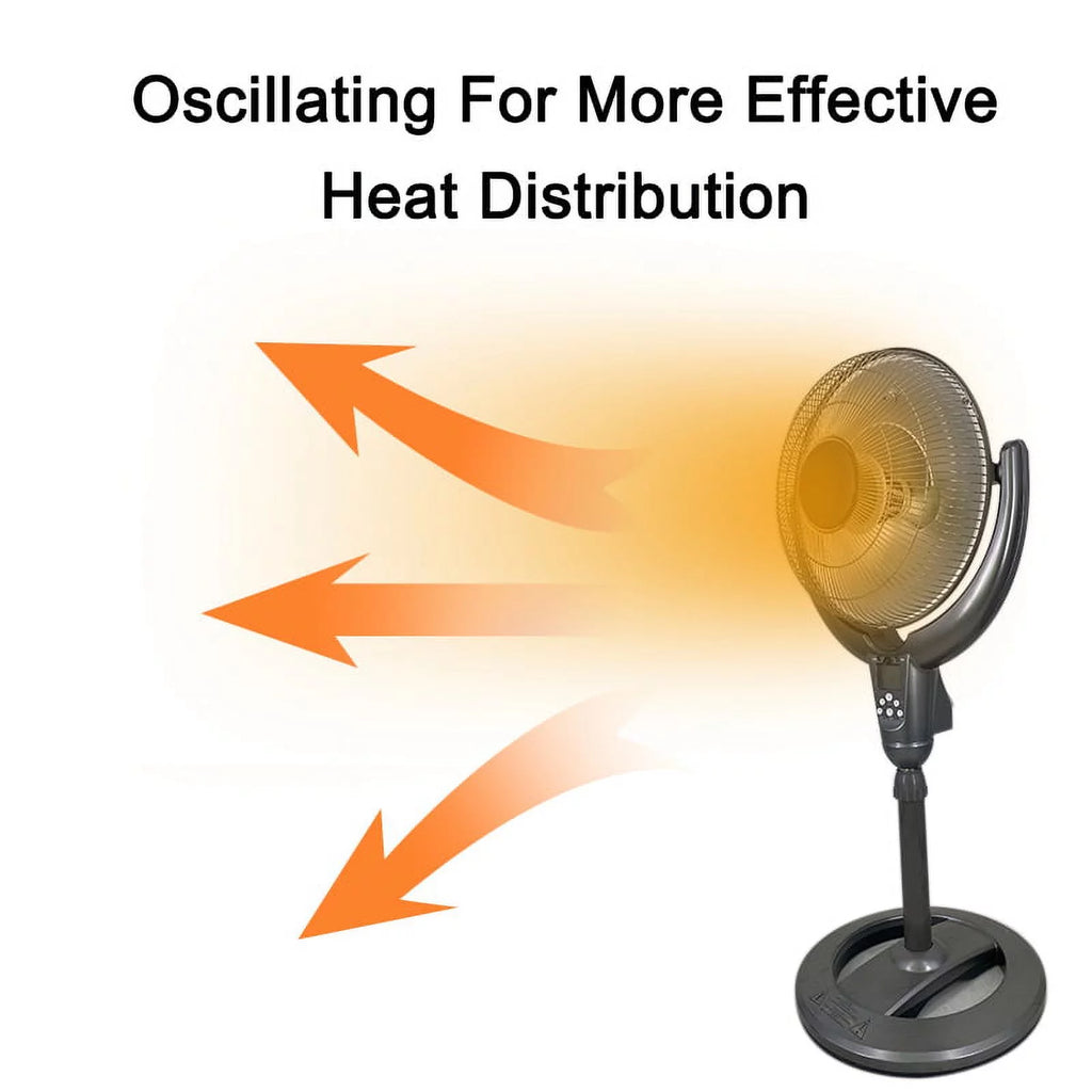 14" Adjustable Oscillating Pedestal Heater with Remote Control E46277