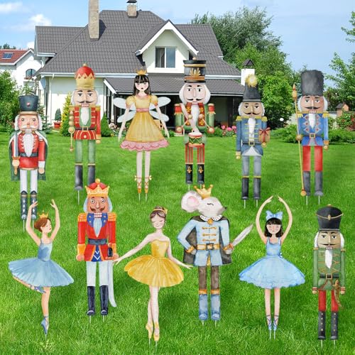 12 Pcs Christmas Nutcracker Yard Signs with Stakes L3496