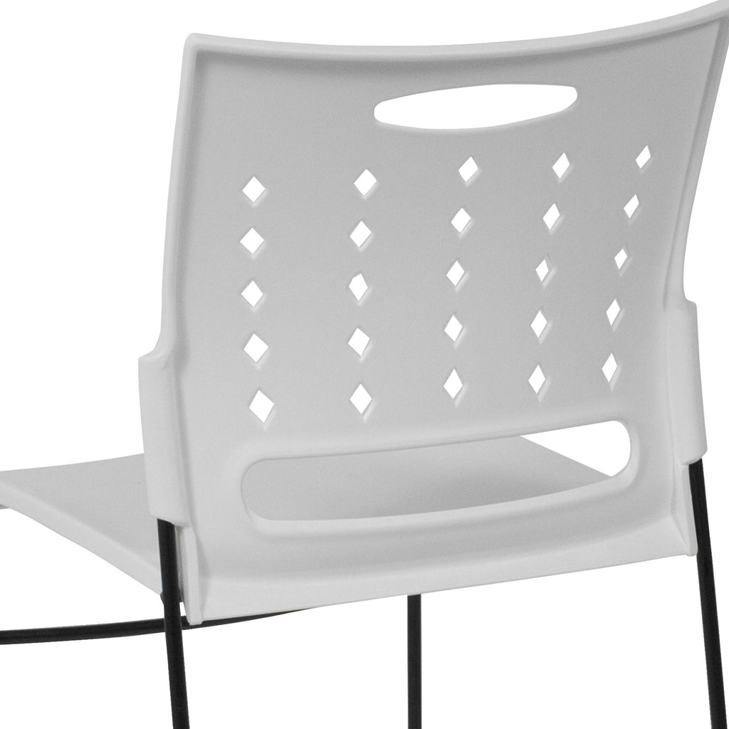 White Sled Base Stack Chair with Air-Vent Back C222