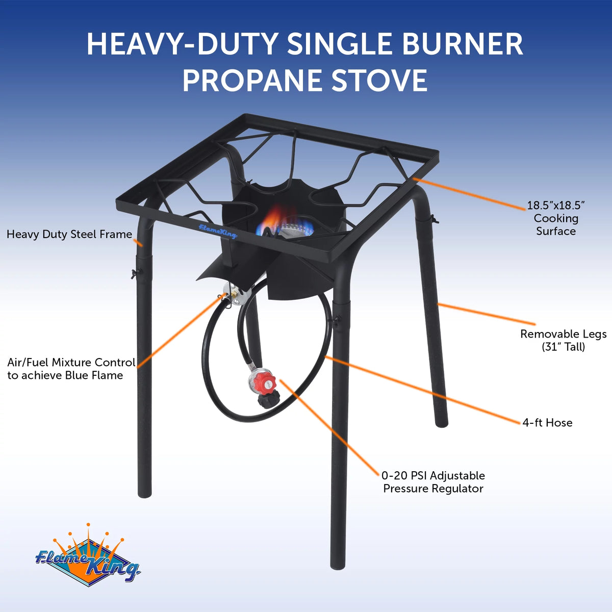 100,000 BTU LP Gas Outdoor Stove Burner with Regulator Hose G9302