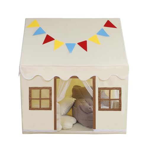 Kids Play Tent with Floor, Star Light, Large Playhouse, Castle Play Tent S712403