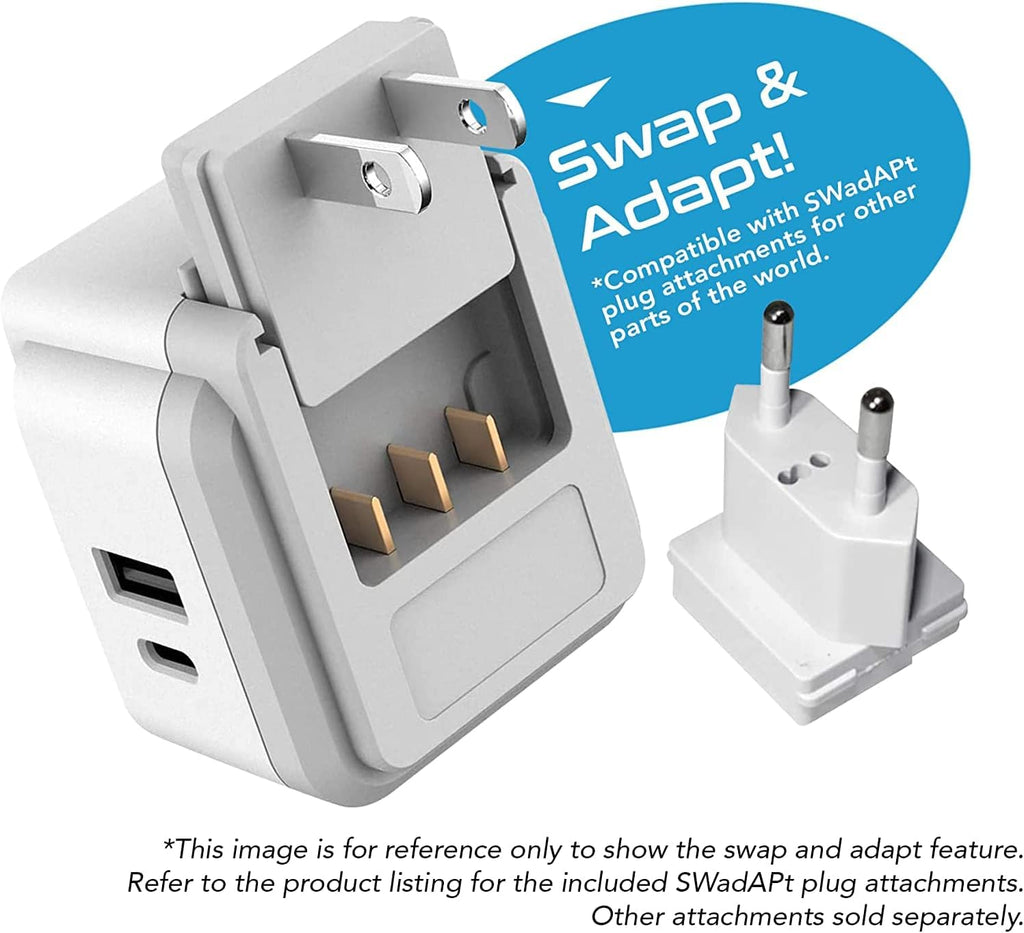 International Travel Plug Adapter Set with Dual USB & USB-C A26015