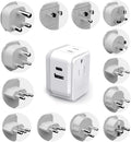 International Travel Plug Adapter Set with Dual USB & USB-C A26015