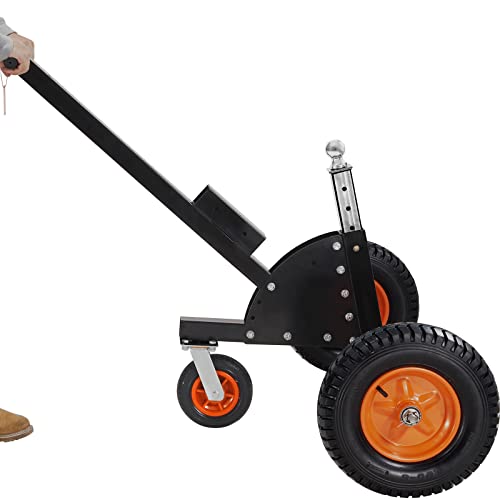 Adjustable Trailer Dolly with 1-7/8'' Hitch Ball & 10'' Solid Tires, 16''-24'' Adjustable Height, 600lbs Tongue Weight Capacity F3554