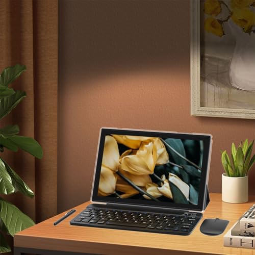 Blue 10.1 inch Android 14 Tablet with Keyboard Case Mouse Stylus Film, 8GB+64GB, 1280*800 HD Touch Screen, 8MP Dual Camera, Wi-Fi Bluetooth S968