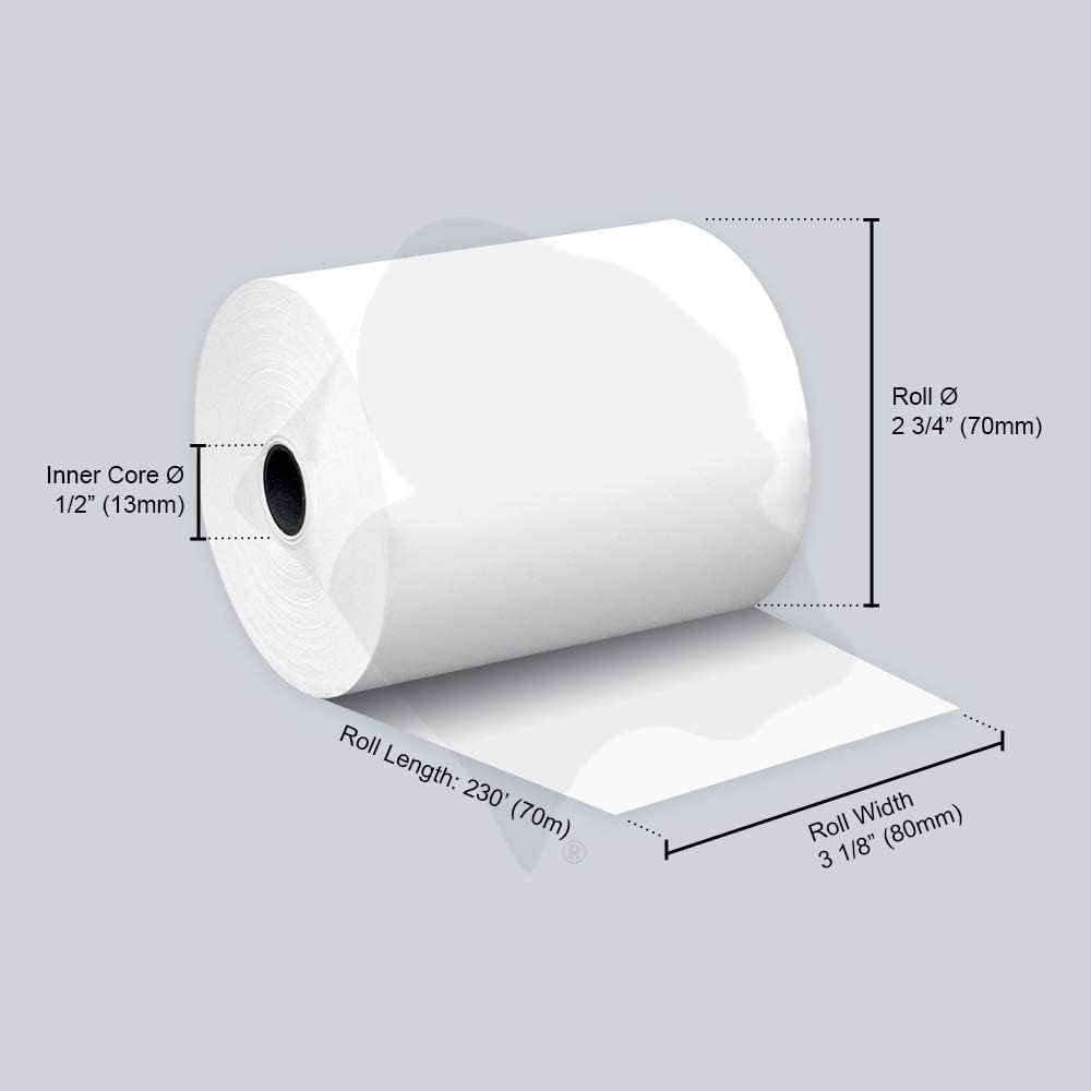 Thermal Paper Receipt Rolls 3 1/8 x 230 ft 32 Rolls Q524064