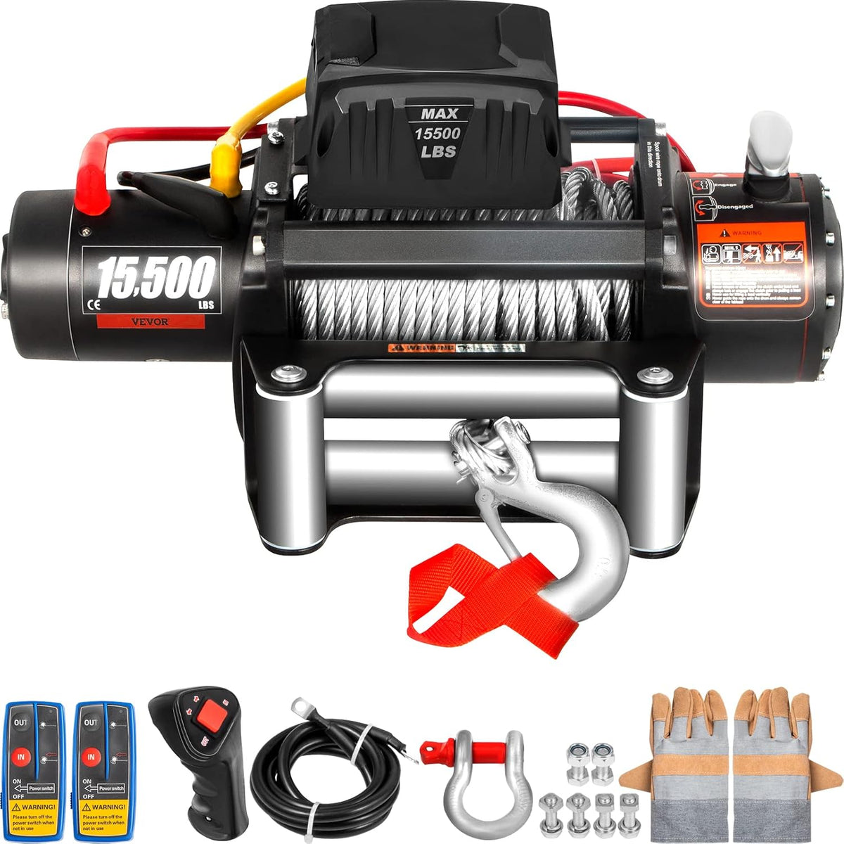 15500lb 12V Electric Winch with Wireless Remote Control R731